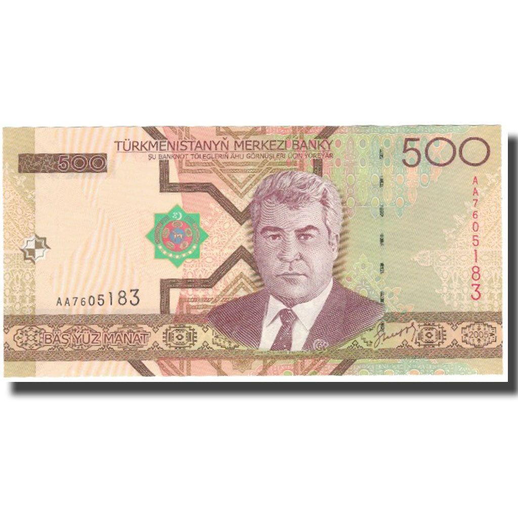 billete de banco,
Turkmanistán,
500 manats
