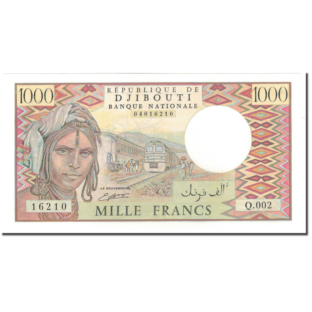 billete de banco,
Yibuti,
1000 francos