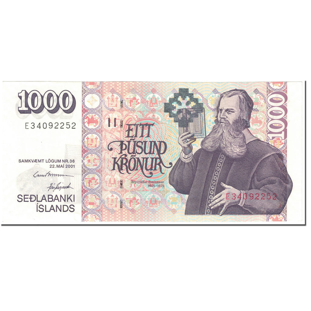 Billete de banco, Islandia, 1000 coronas