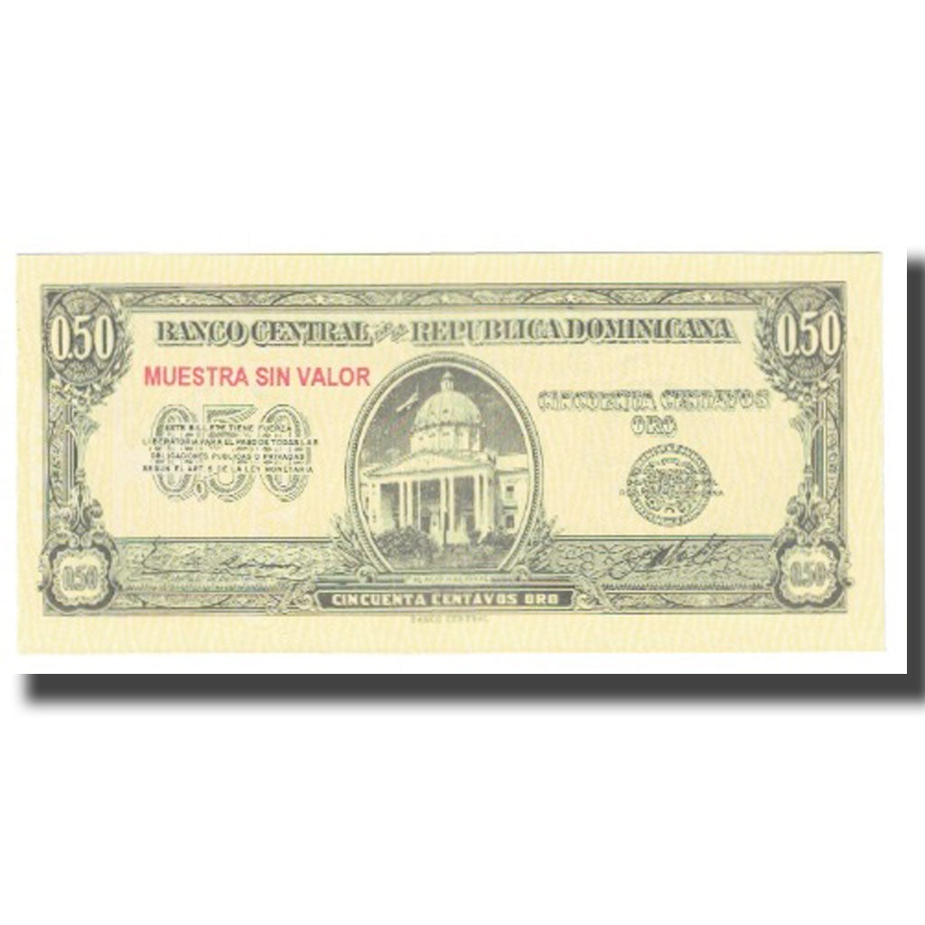 billete de banco,
República Dominicana,
50 Centavos Oro