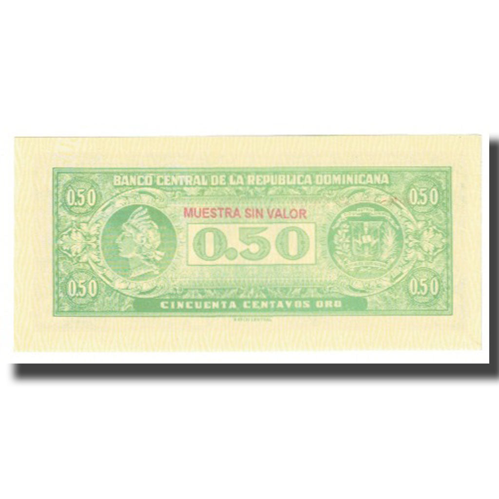 billete de banco,
República Dominicana,
50 Centavos Oro