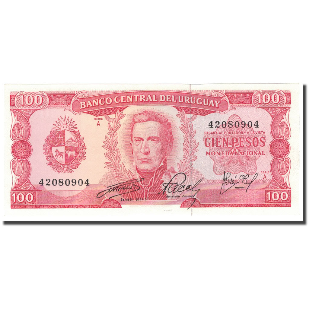 billete de banco,
Uruguay,
100 pesos