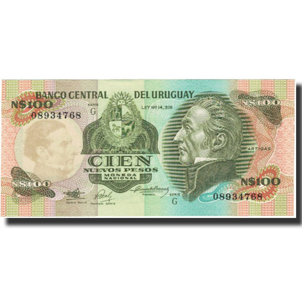 billete de banco,
Uruguay,
100 nuevos pesos