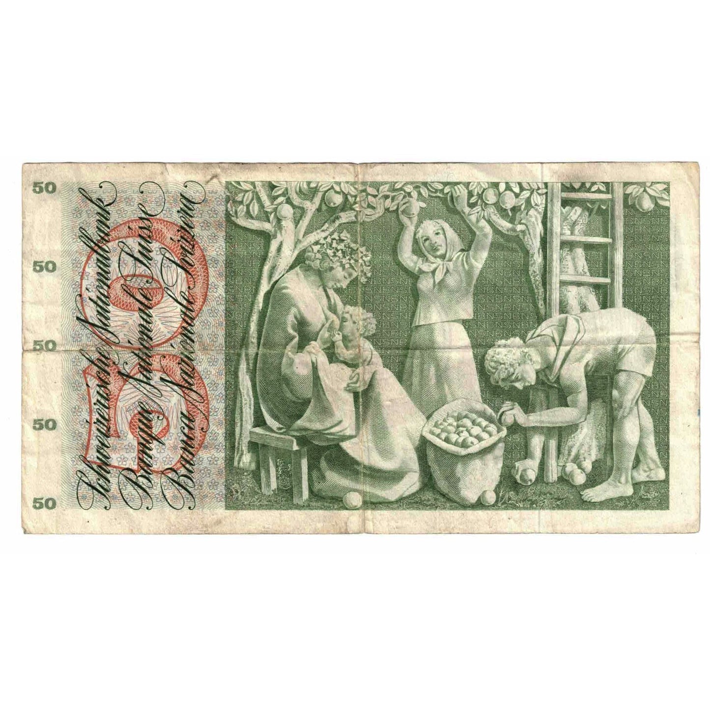 Billete de banco, Suiza,
50 francos