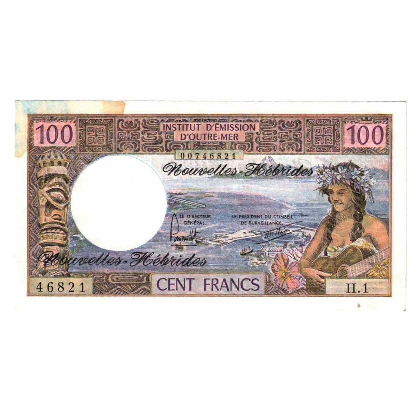 Billete de Nuevas Hébridas
100 francos