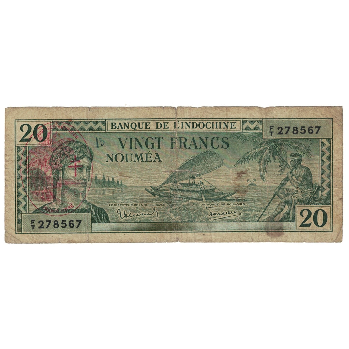 Billete de Nuevas Hébridas
20 francos