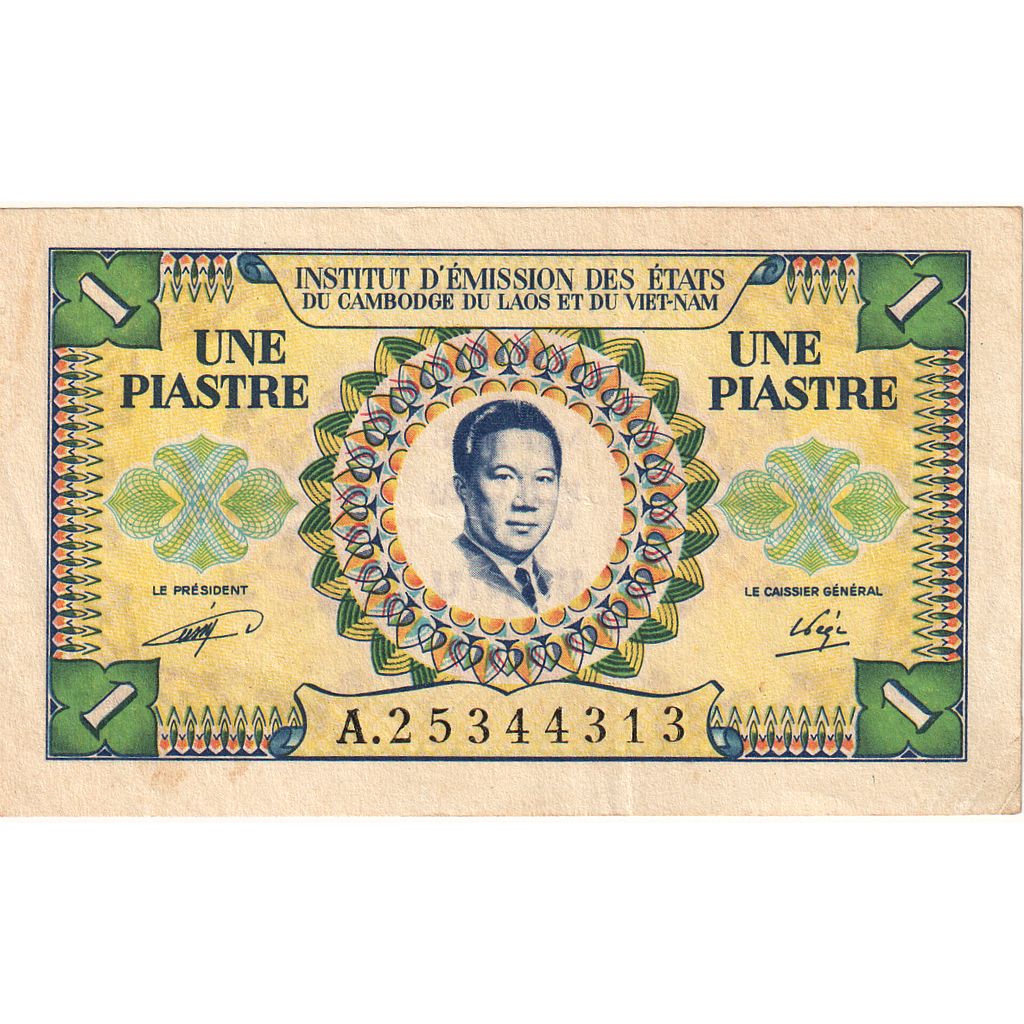 billete de banco,
INDOCHINA FRANCESA,
1 piastra = 1 riel