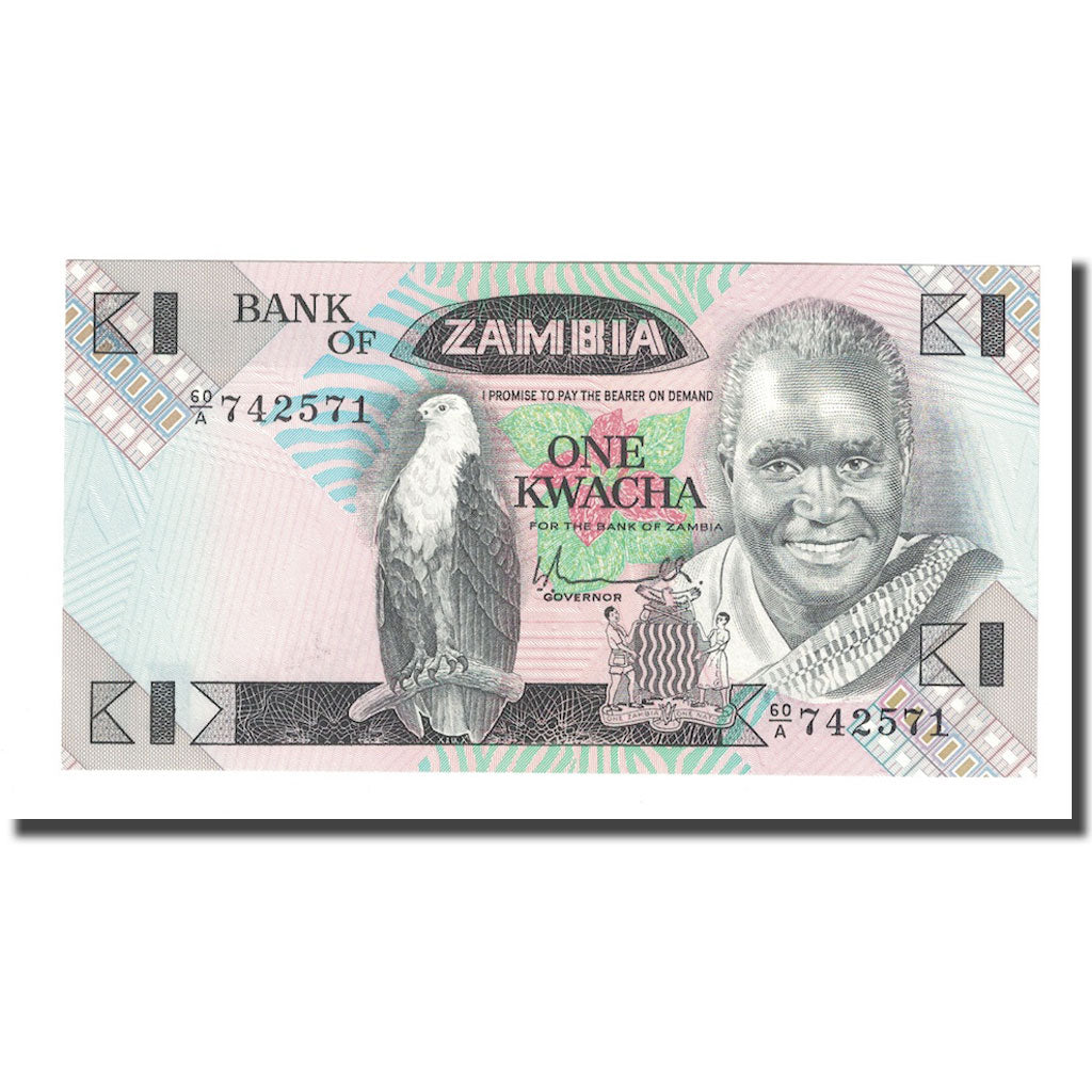 billete de banco,
Zambia,
1 kuacha