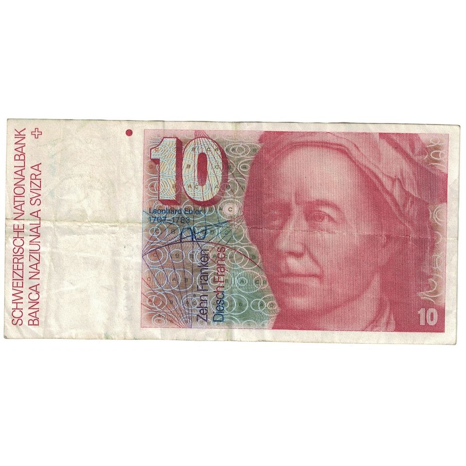 Billete de banco, Suiza, 10 francos