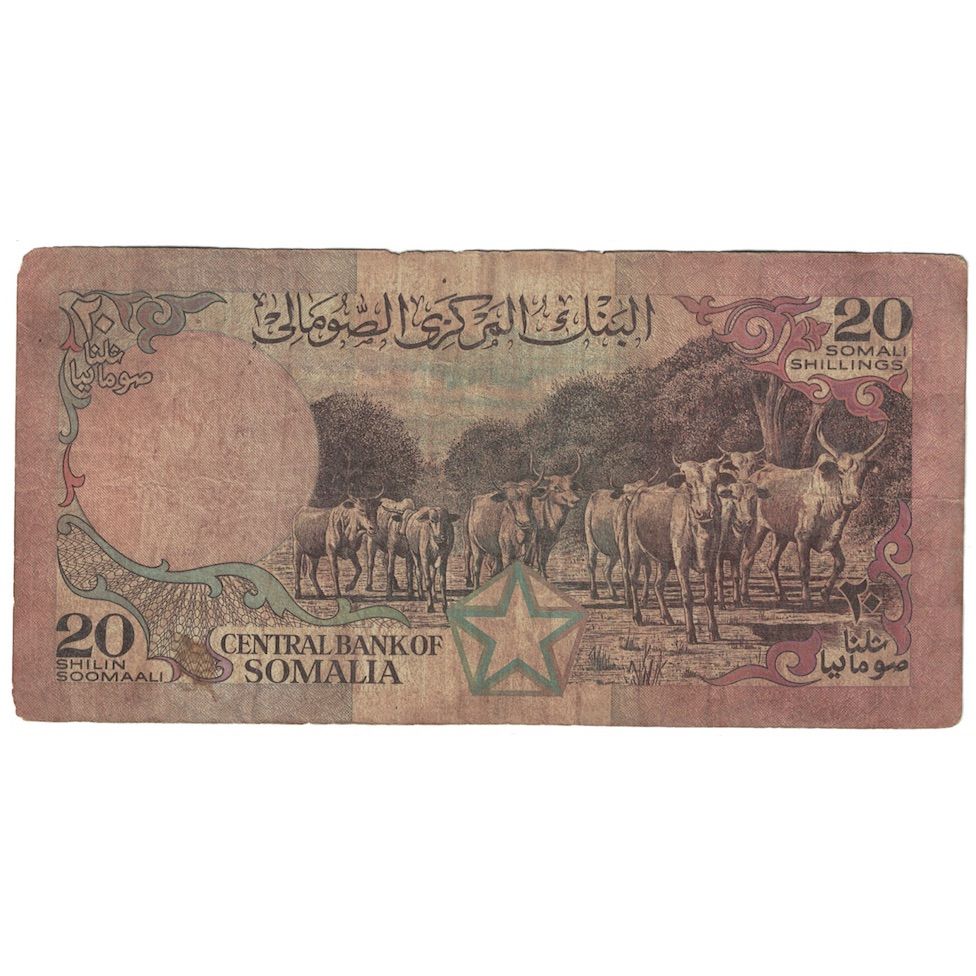 billete de banco,
Somalia,
20 chelines = 20 chelines