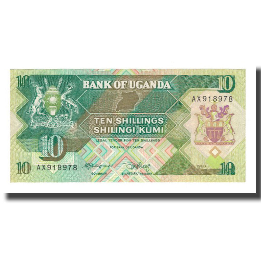 Billete de Uganda de 10 chelines
