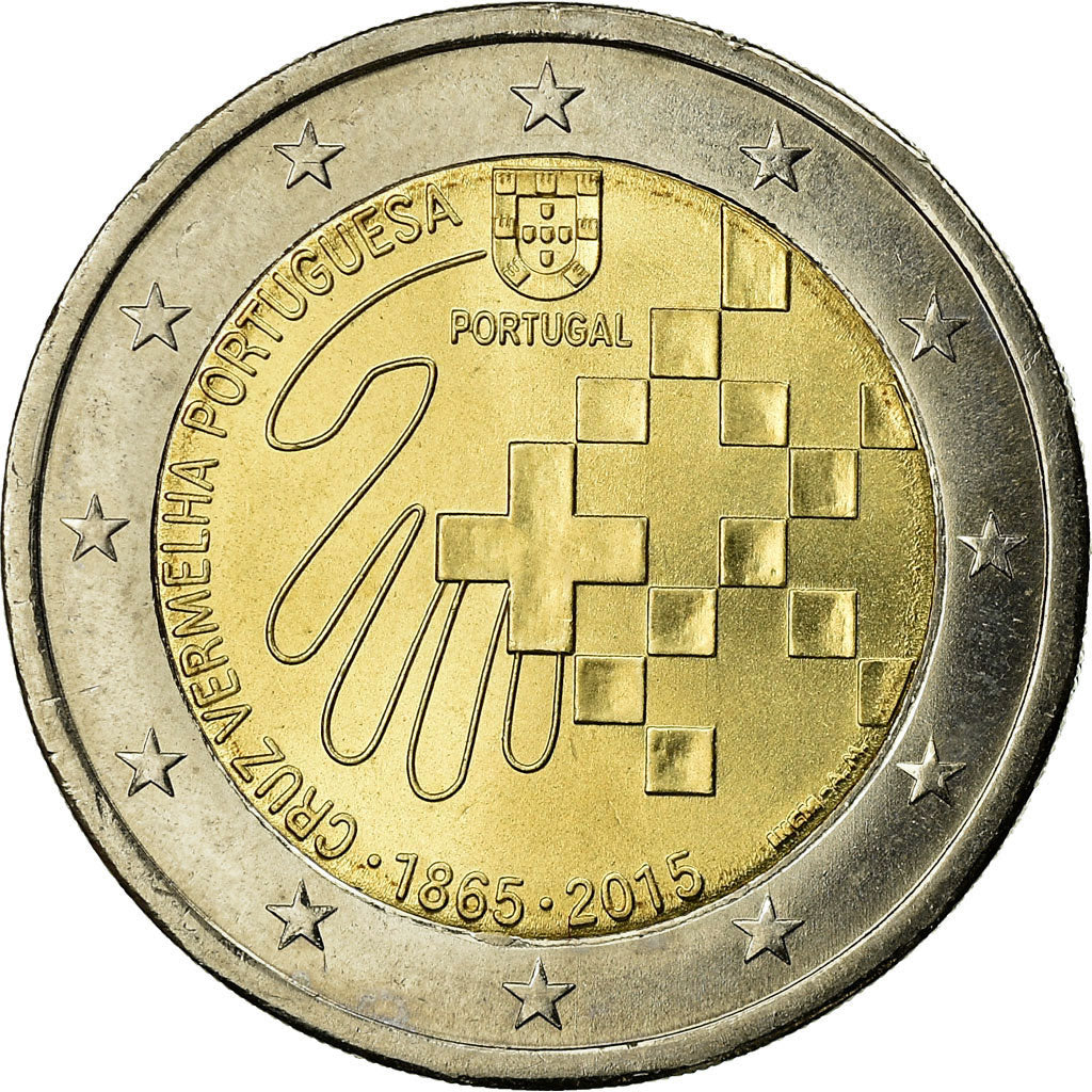 Portugal,
2 euros,
150 aniversario de la Cruz Roja portuguesa