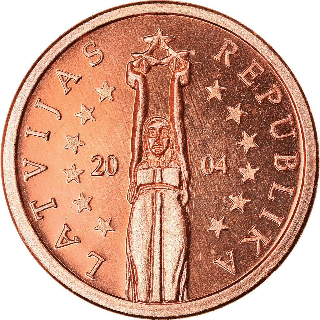 Letonia,
2 céntimos de euro,
2004