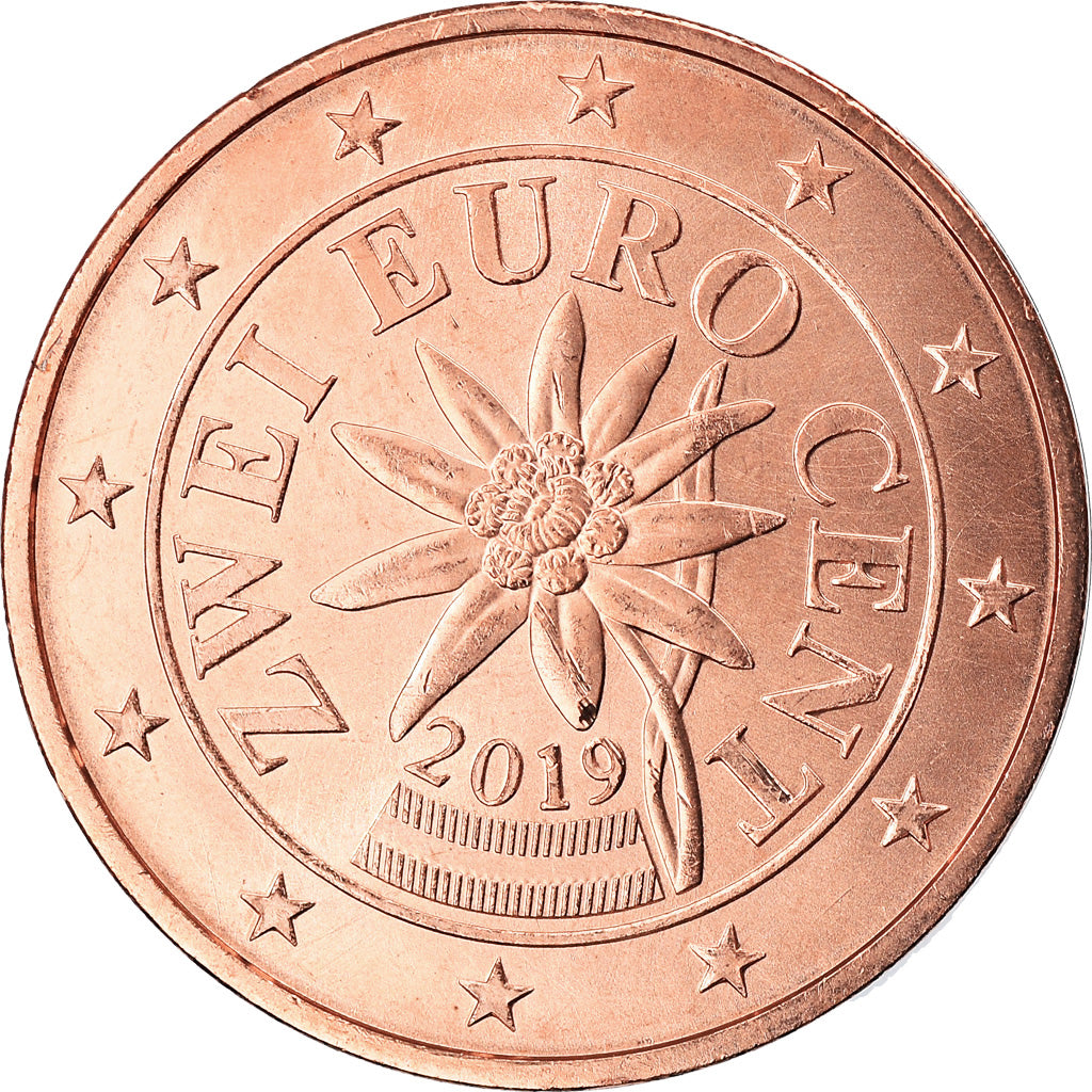 Austria,
2 céntimos de euro,
2019