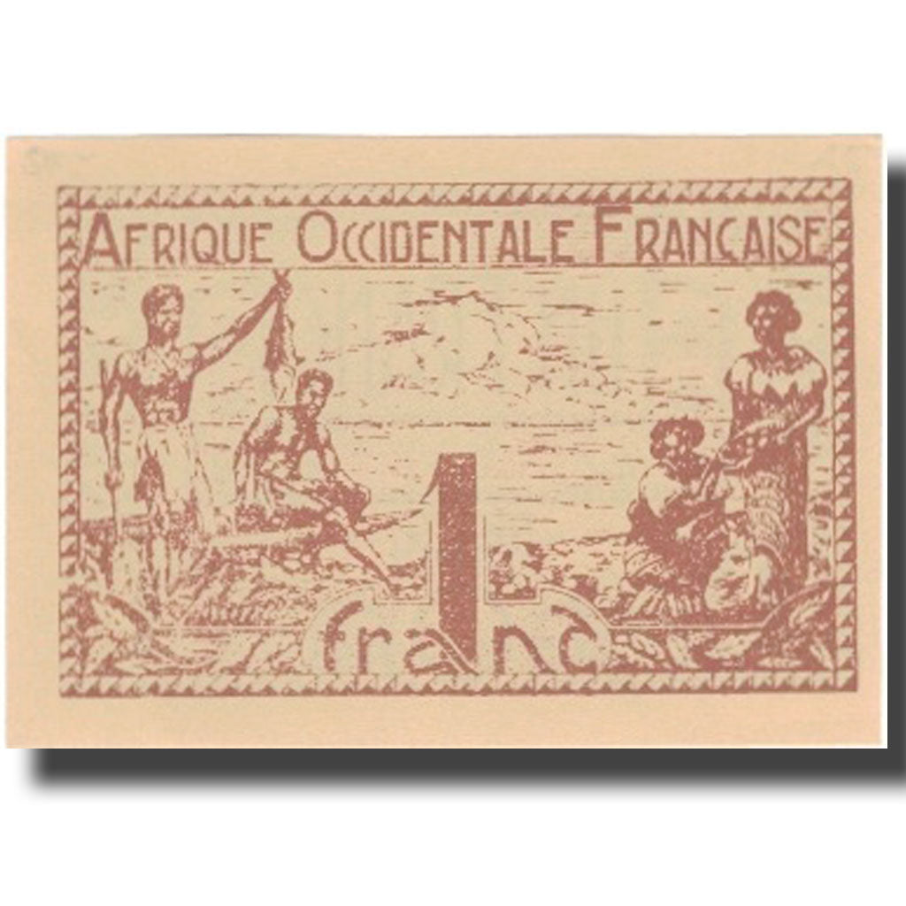 Billete de banco, África Occidental Francesa,
1 franco