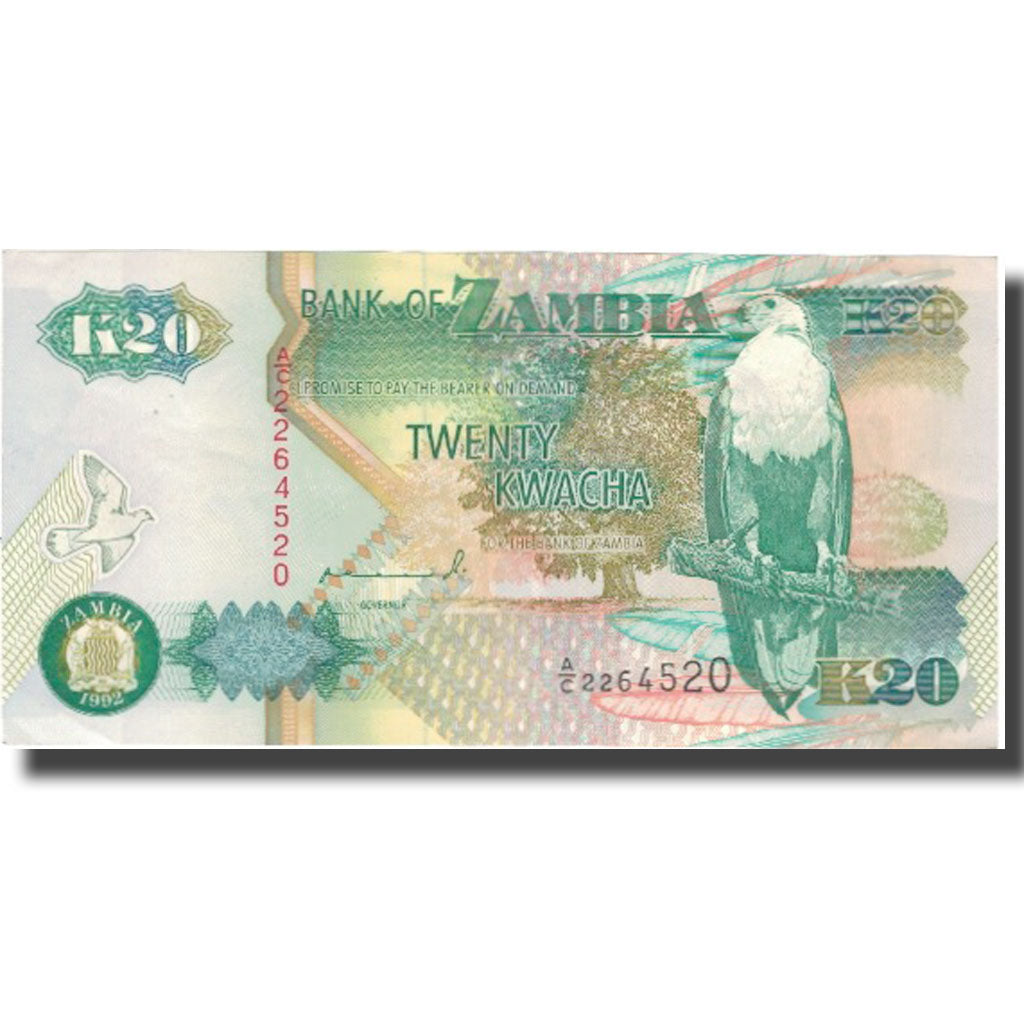 billete de banco,
Zambia,
20 kwachas