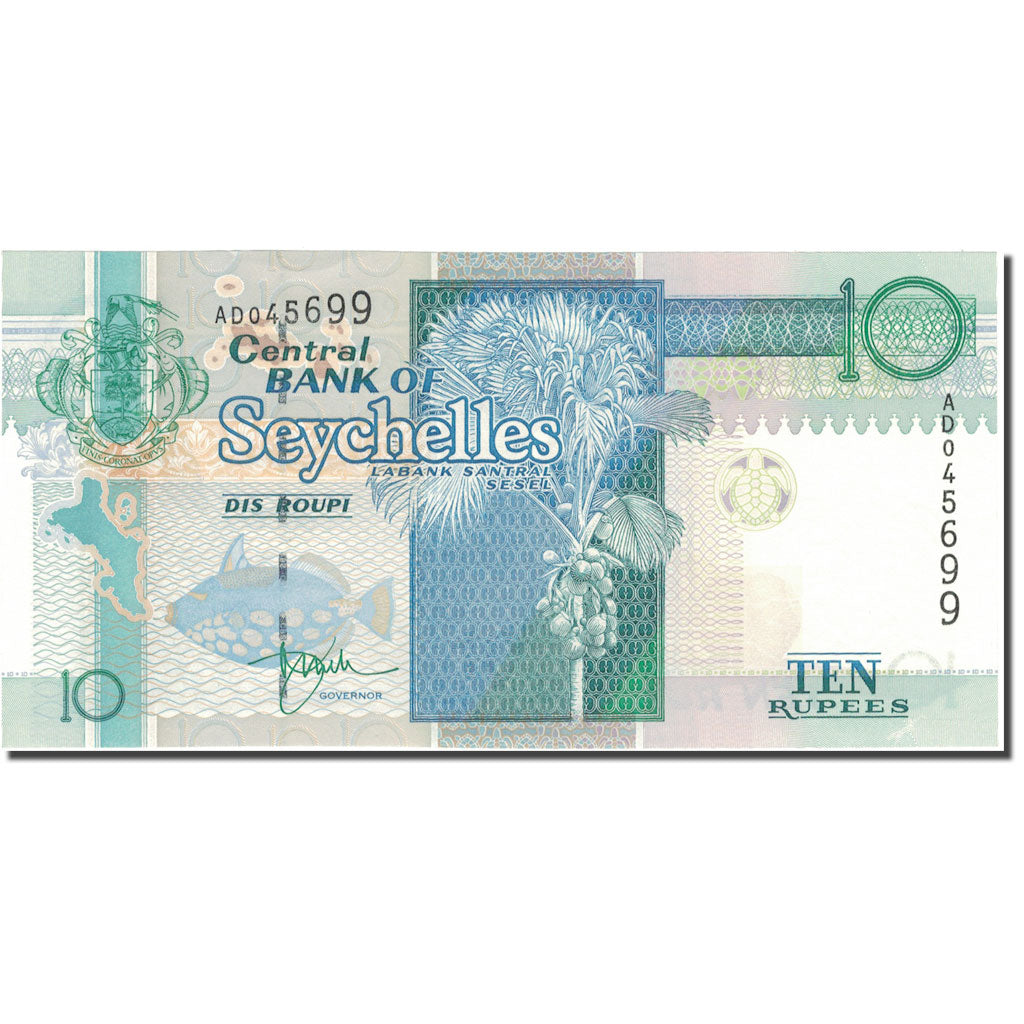 Billete de Seychelles, 10 rupias