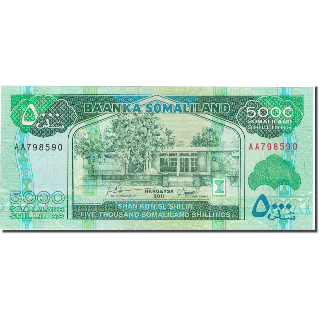 Billete de Somalilandia,
5000 chelines