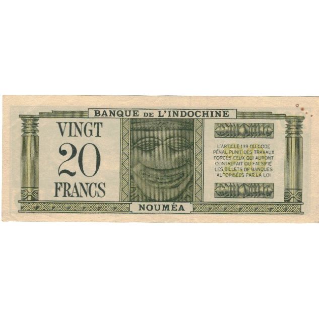 Billete de Nueva Caledonia, 20 francos