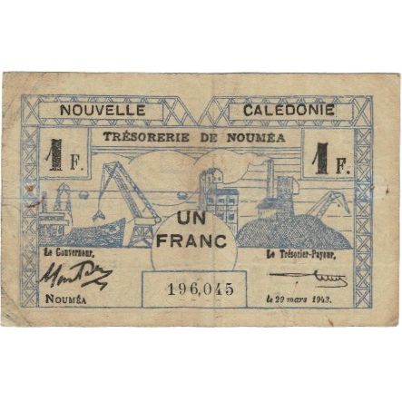 Billete de Nueva Caledonia
1 franco