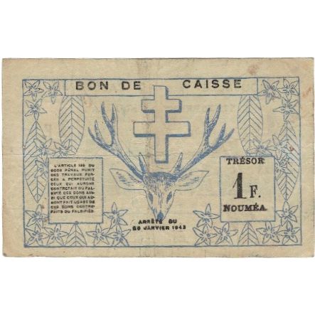 Billete de Nueva Caledonia
1 franco