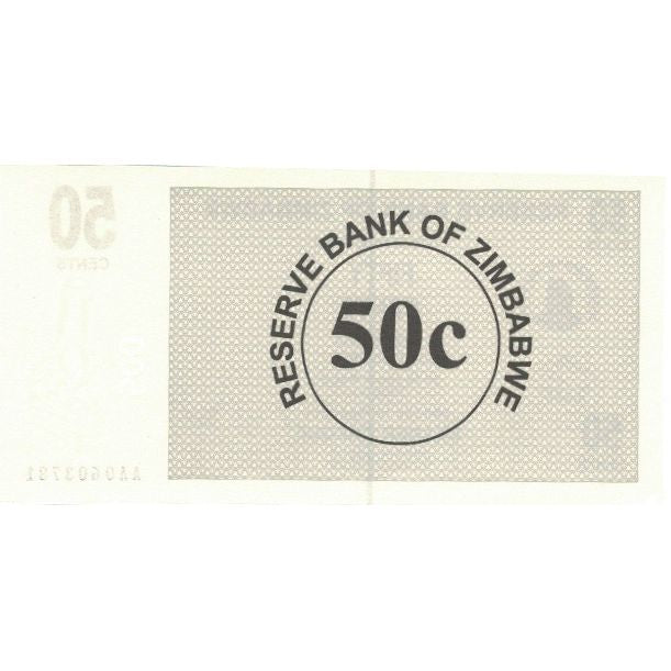 Billete de Zimbabue
50 céntimos