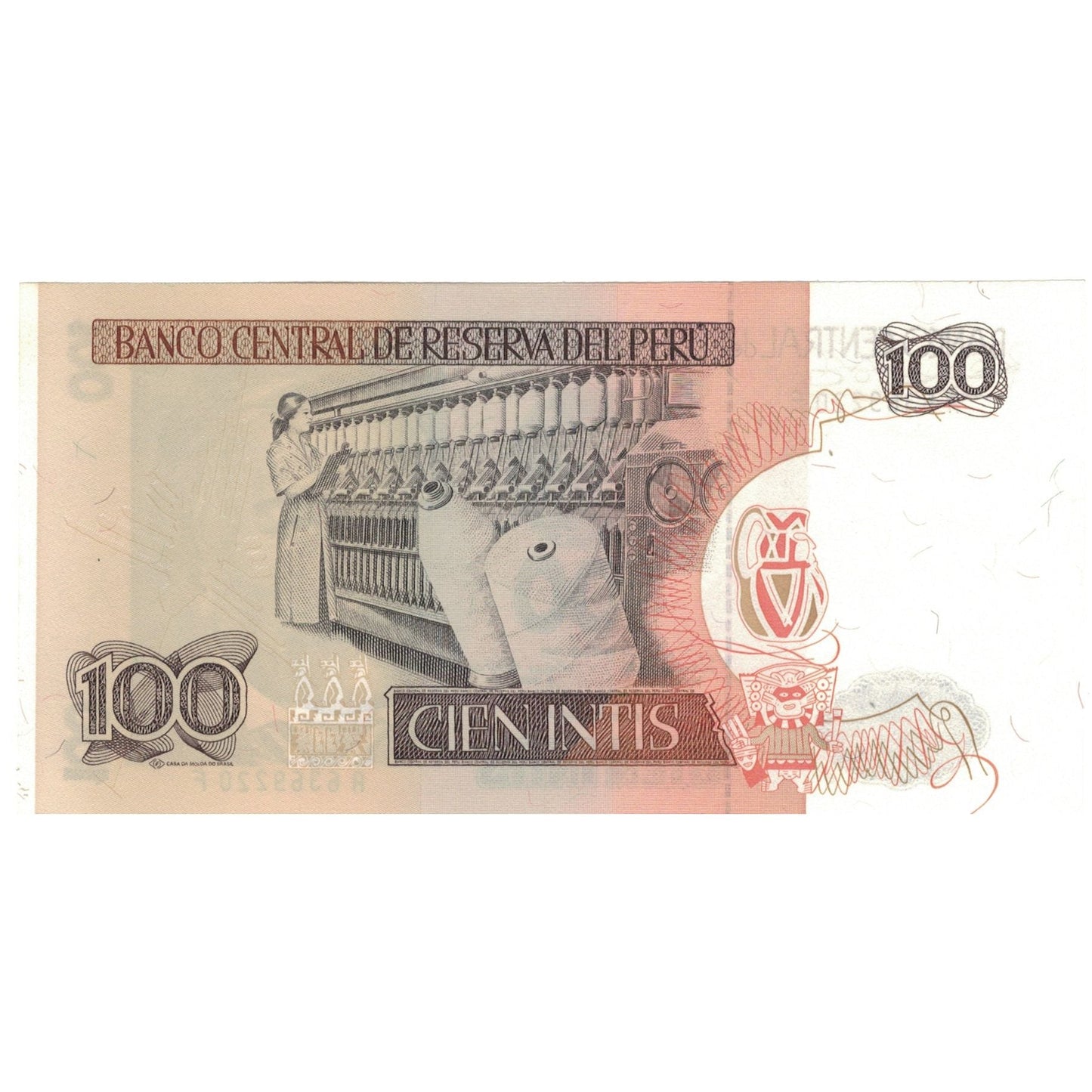 billete de banco,
Perú,
100 Intis