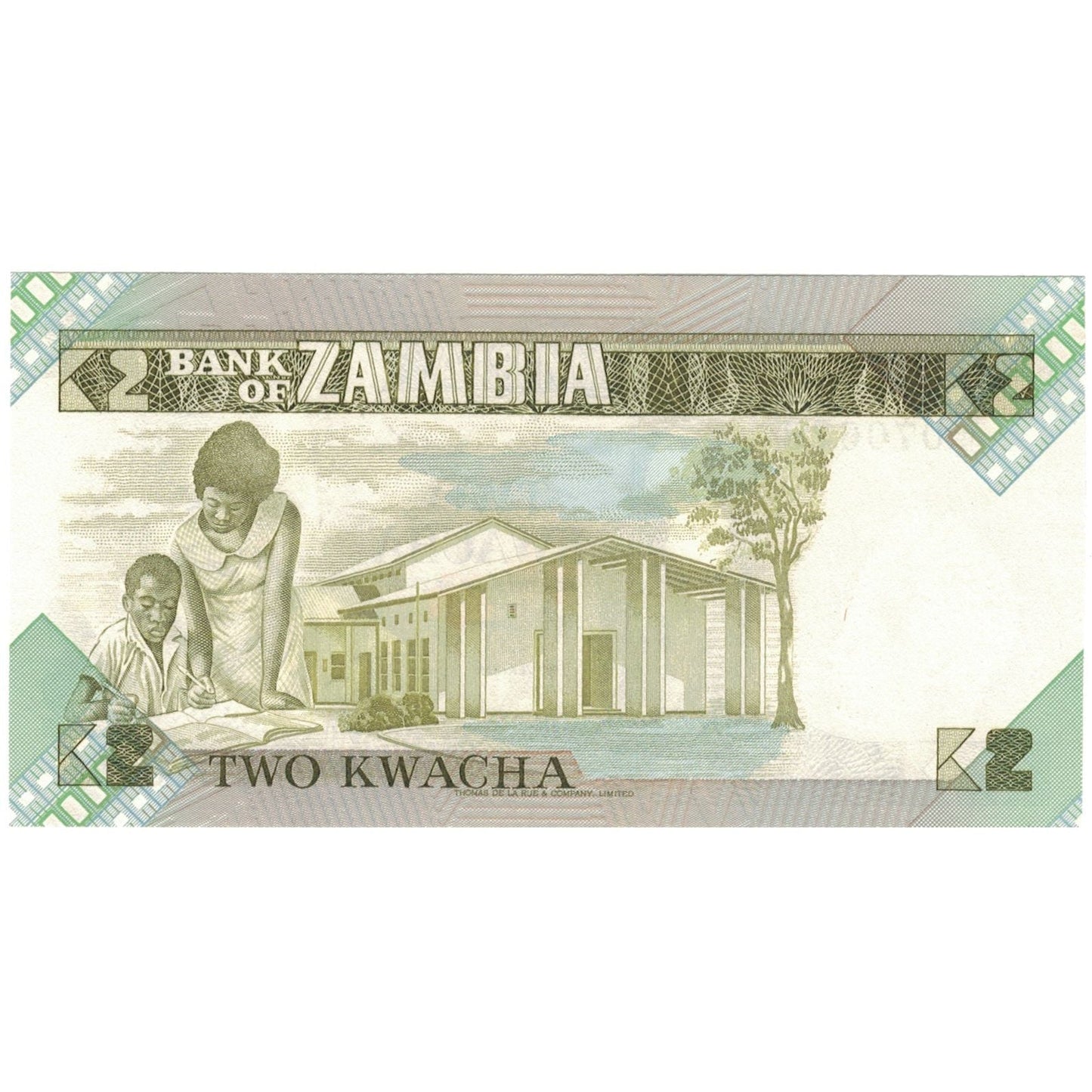 billete de banco,
Zambia,
2 kuachas