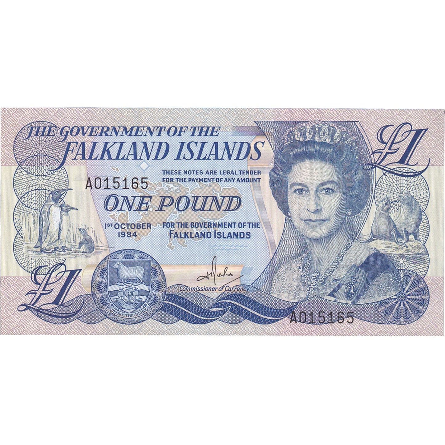 Billete de banco,
Islas Malvinas,
1 libra