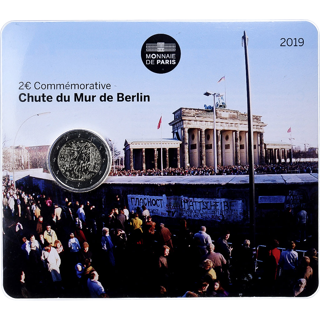 Francia,
2 euros,
Caída del Muro de Berlín
