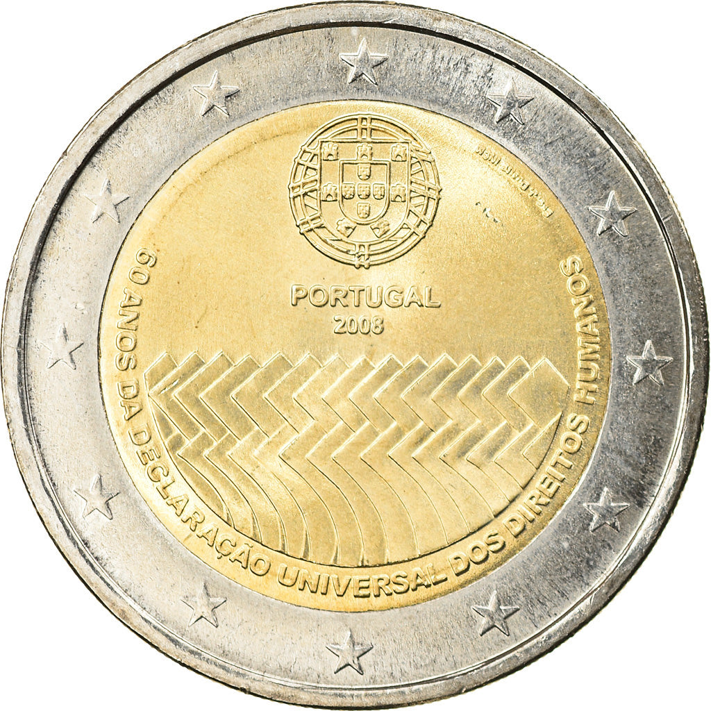 Portugal,
2 euros,
Los derechos de l'homme