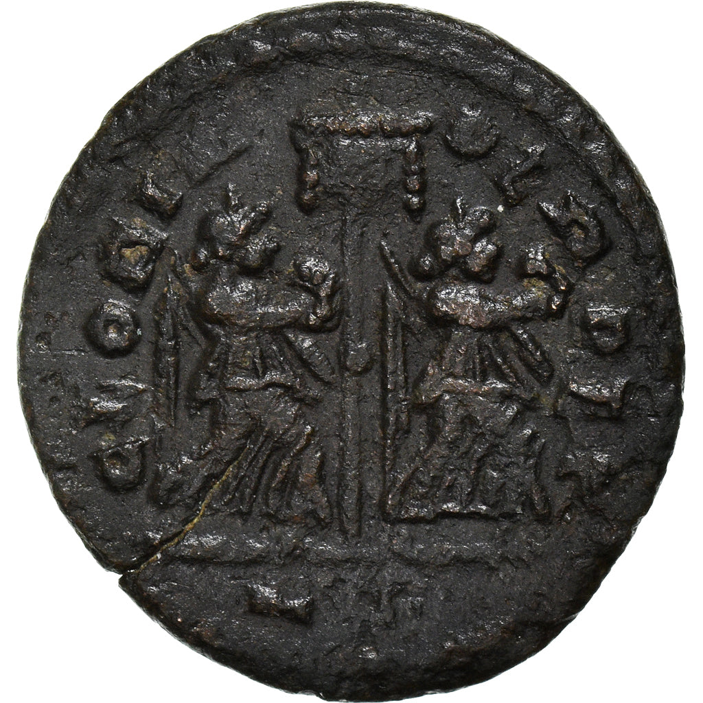 Acuñar,
Constantino I,
media follis