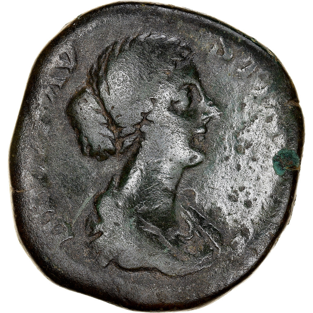 Acuñar,
Diva Faustina II,
Sestercio