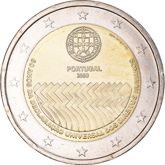 Portugal, 
  
  2 euros, 
  
  60 años de declaración de los Derechos Humanos