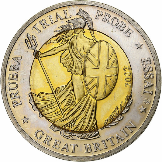 Gran Bretaña, 

2 euros, 

Moneda privada no oficial