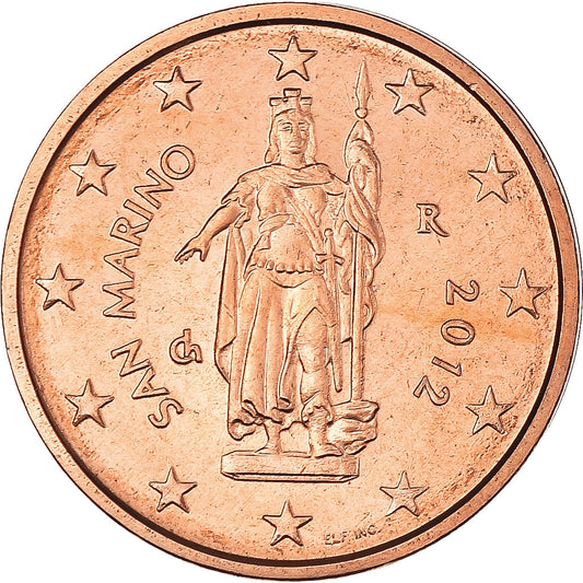 San Marino, 
  
  2 céntimos de euro, 
  
  2012