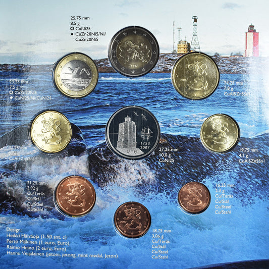 Finlandia, 
  
  1 céntimo a 2 euros, 
  
  Juego de euros - Faro de Utö
