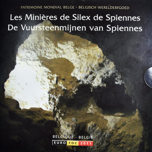 Bélgica, 
  
  1 céntimo a 2 euros, 
  
  Juego de euros - Les Minières de Silex à Spiennes