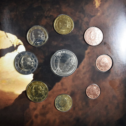Bélgica, 
  
  1 céntimo a 2 euros, 
  
  Juego de euros - Les Minières de Silex à Spiennes