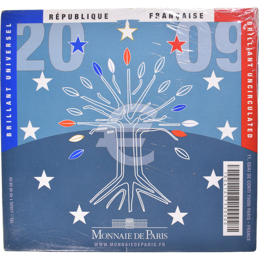 Francia,

1 céntimo a 2 euros,

2009