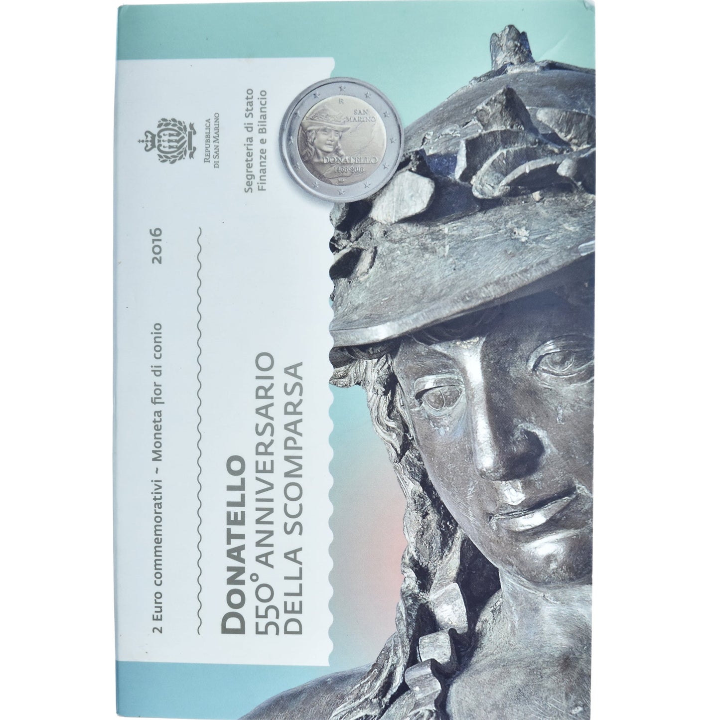 San Marino, 
  
  2 euros, 
  
  500 aniversario de la muerte de Donatello