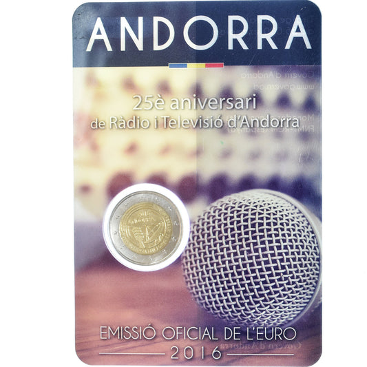 andorra, 
  
  2 euros, 
  
  25 aniversario de la radiotélé