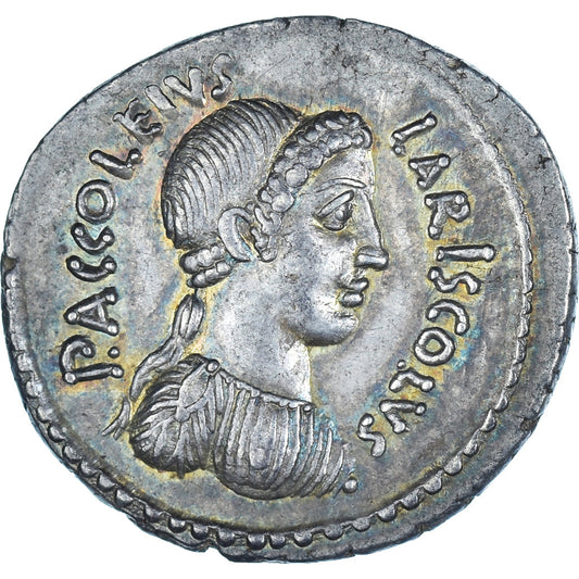 Accoleia, 
  
  Denario, 
  
  43 a.C.