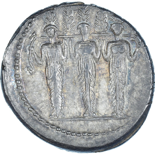 Accoleia, 
  
  Denario, 
  
  43 a.C.
