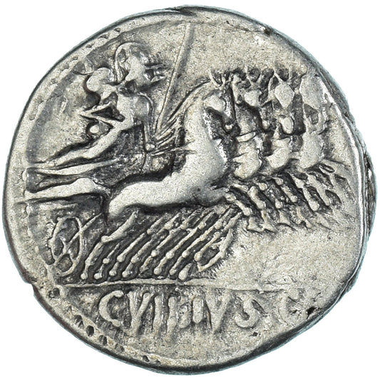 Acuñar, 
  
  C. Vibio C.f. Pansa., 
  
  Denario