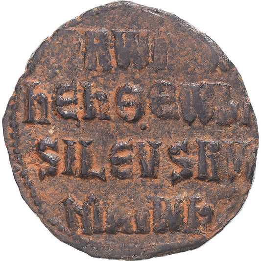 Acuñar, 
  
  Constantino VII con Romano I, 
  
  Follis