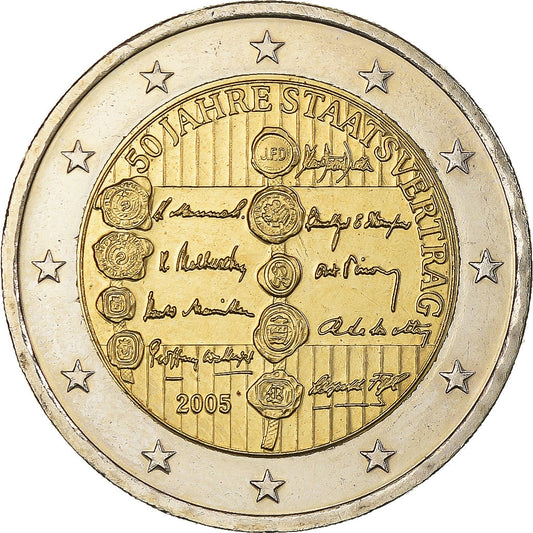 Austria, 

2 euros, 

Tratado de Estado