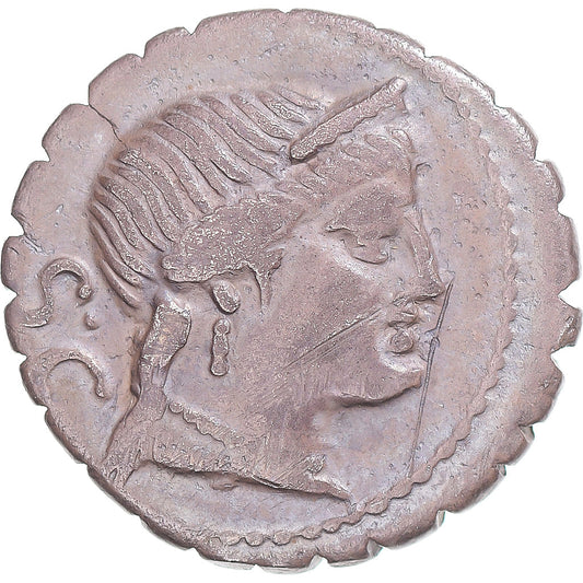 Acuñar, 
  
  Nevia, 
  
  Denario Serrato