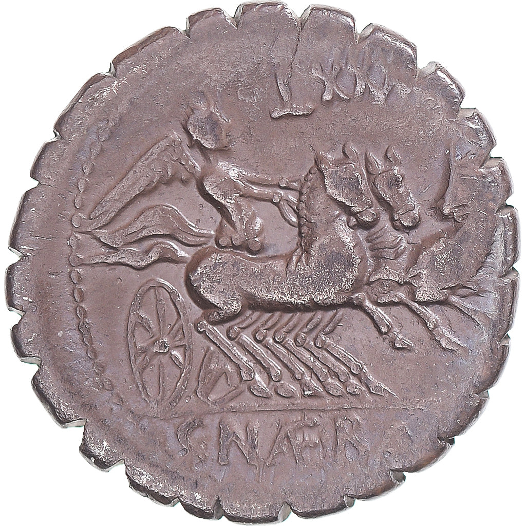 Acuñar, 
  
  Nevia, 
  
  Denario Serrato