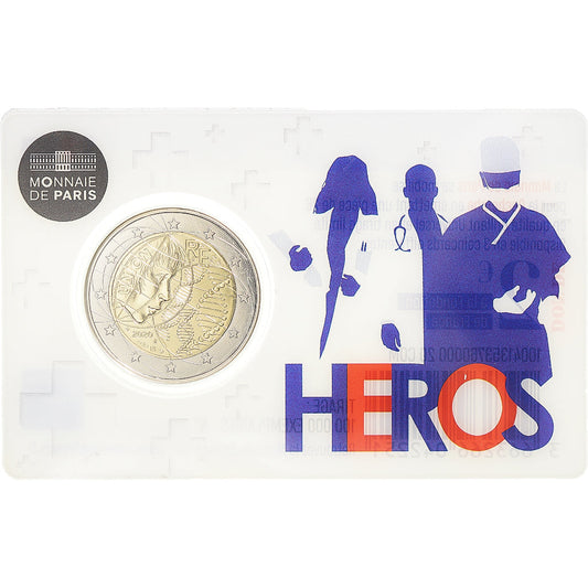 Francia, 
  
  2 euros, 
  
  Héroes de la pandemia